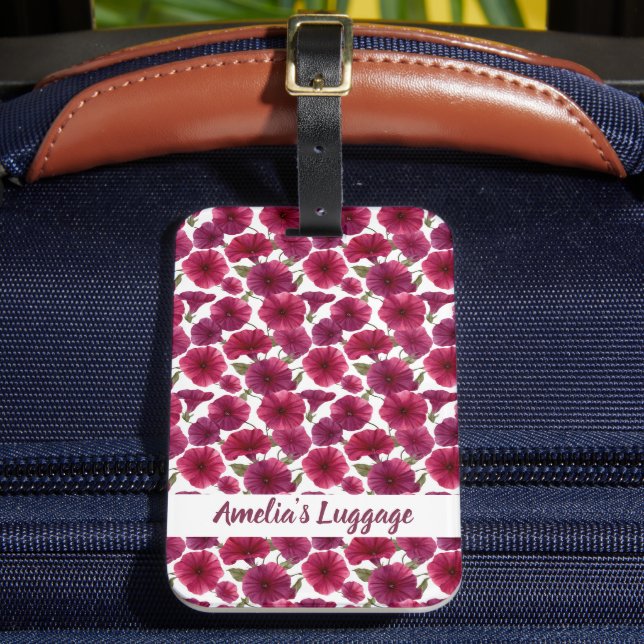Elegant Morning Glory Pattern Gepäckanhänger (Vorderseite Insitu 2)