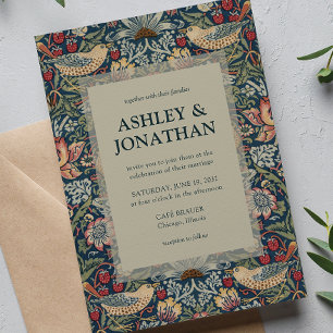 Elegant Morris Strawberry Theif Muster Hochzeit Einladung