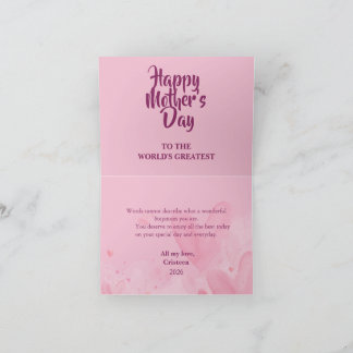 Elegant Mother’s Day Card – Sweet Love Message for Dankeskarte