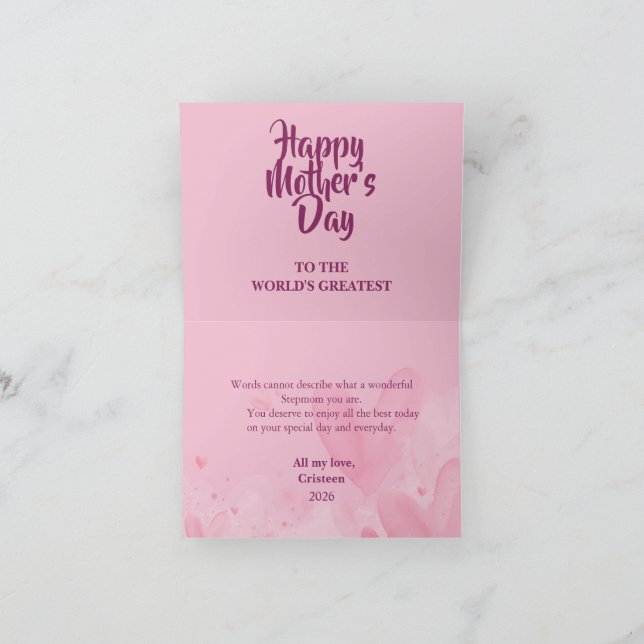 Elegant Mother’s Day Card – Sweet Love Message for Dankeskarte (Innenseite)