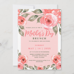 Elegant Mother's Day Brunch Party Frühlingsflora Einladung