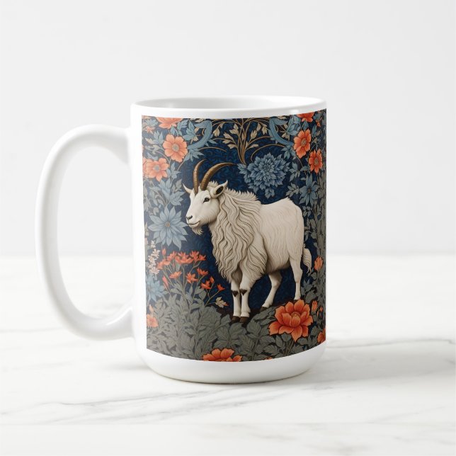 Elegant Mountain Goat William Morris Inspiriert Kaffeetasse (Links)