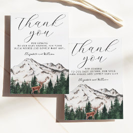 Elegant Mountains Deer Baby Shower Thank You Dankeskarte