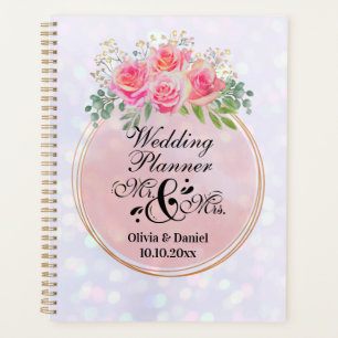Elegant Mr. and Mrs Blush Pink Blume Wedding Planer