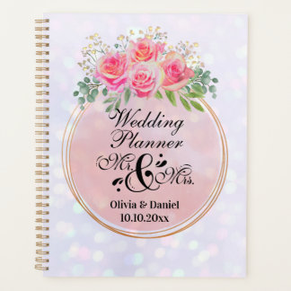 Elegant Mr. and Mrs Blush Pink Blume Wedding Planer