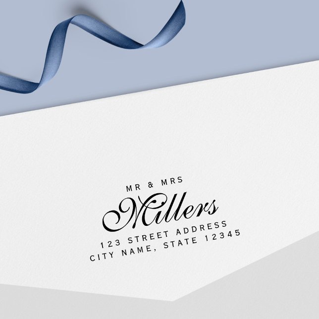 Elegant Mr. and Mrs. Couple Family Name Zuhause Ad Permastempel (Von Creator hochgeladen)