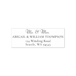 Elegant Mr. Classic Wedding Rücksendeadresse Permastempel