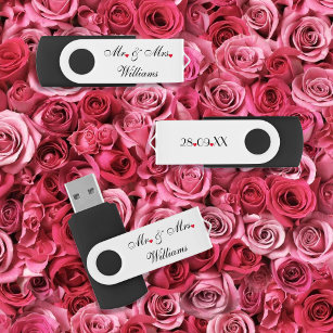 Elegant Mr. Couple Wedding Anniversary Date USB USB Stick