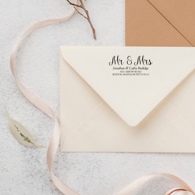 Elegant Mr. & Mrs. Name & Anschrift Permastempel (Von Creator hochgeladen)