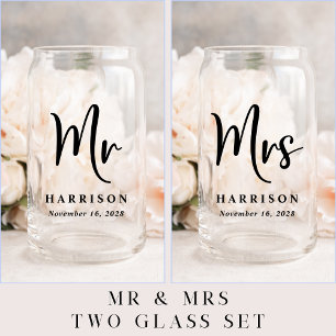 Elegant Mr. Mrs. Personalisiert Wedding Dosenglas
