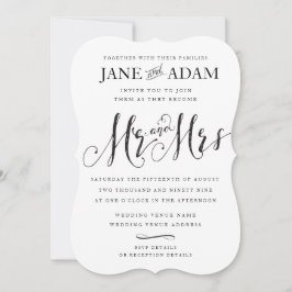 Elegant Mr. & Mrs. Typografy Wedding Einladung