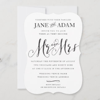 Elegant Mr. & Mrs. Typografy Wedding Einladung