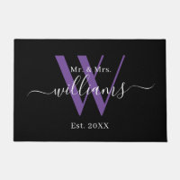 Elegant Mr. und Mrs. Black Lila Monogram Name