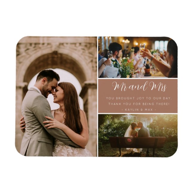 Elegant Mr. und Mrs. Danke, Foto Collage Magnet (Horizontal)