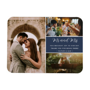 Elegant Mr. und Mrs. Danke, Foto Collage Magnet