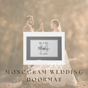 Elegant Mr. und Mrs. Monogram Fußmatte