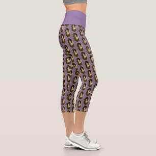 Elegant Mucha Style Porträt einer schönen Frau Capri Leggings