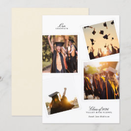 elegant multi 4 photo frame graduation high school ankündigung