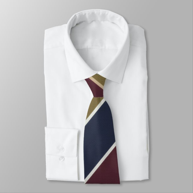 Elegant Multi-Color Regimental Striped Krawatte (Gebunden)