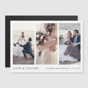 Elegant Multi Foto Wedding Vielen Dank Magnet