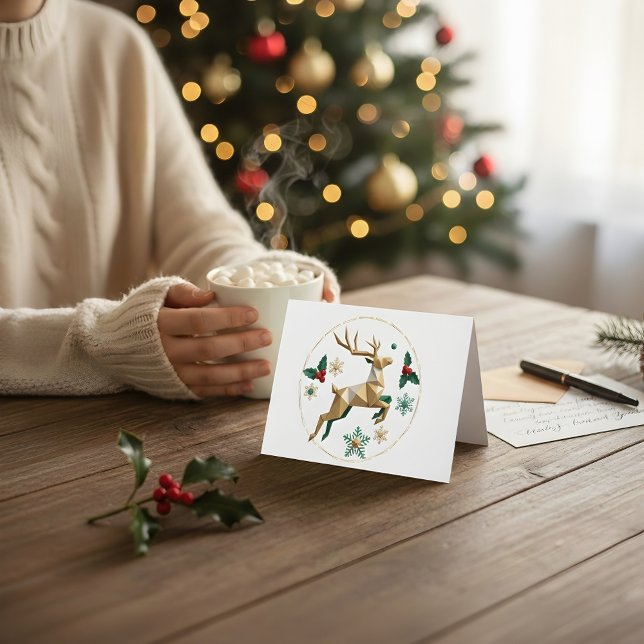 Elegant Multicolor Reindeer Christmas Greeting Car Dankeskarte (Von Creator hochgeladen)