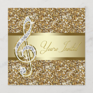 Elegant Music Treble Clef Symphony Concept Erwägun Einladung