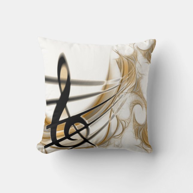 Elegant Musical Note Ceramic Cushion Kissen (Vorderseite)