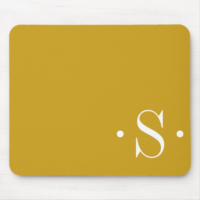 Elegant Mustard Monogram Mousepad (Vorne)