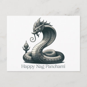 Elegant Naga Panchami Cobra Postkarte
