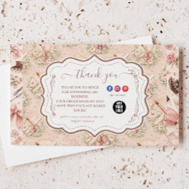 Elegant Nail Salon Floral Business Dankeskarte