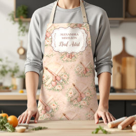 Elegant Nail Salon Floral Business Schürze