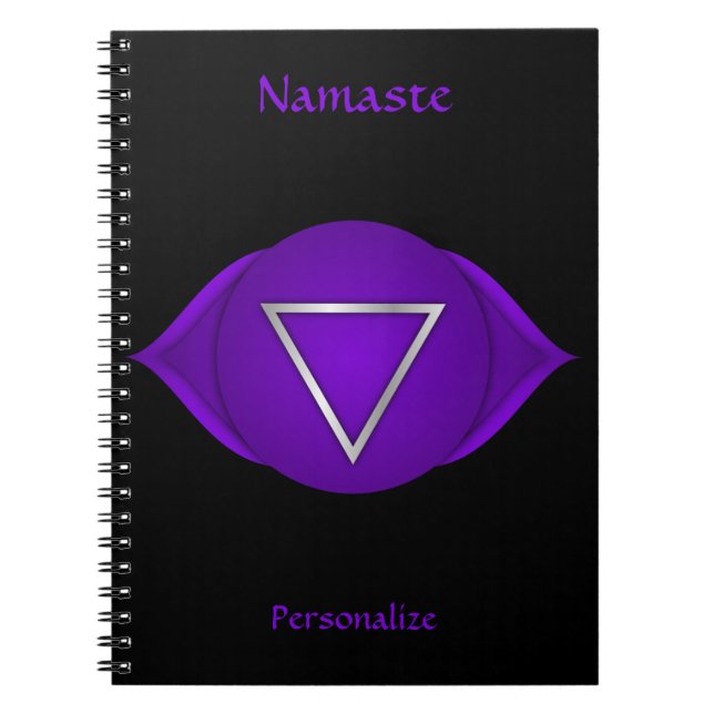 Elegant Namaste Indigo Third Eye Chakra Notizblock (Vorderseite)