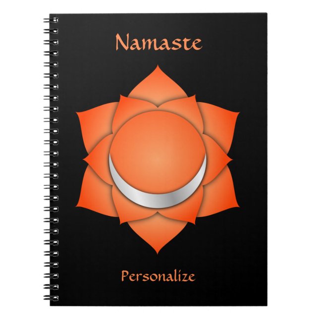 Elegant Namaste Orange Sacral Chakra Personalize Notizblock (Vorderseite)