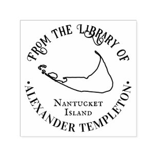 Elegant Nantucket Island Map OL Library Name Permastempel
