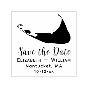 Elegant Nantucket Map Wedding Save the Date Permastempel