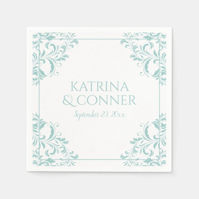 Elegant Napkins | Nadine (Light Turquoise) 2 Serviette (Vorderseite)