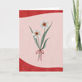Elegant Narcissus Flower Watercolor Holiday Card  Karte