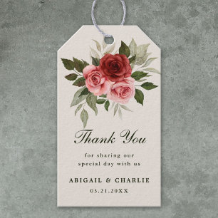 Elegant Natural Floral Wedding Vielen Dank Geschenkanhänger