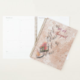 Elegant Nature Embossed spiral planner  Planer