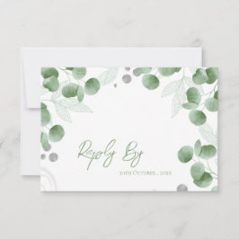 Elegant Nature Inspiriert Green Eucalyptus Wedding RSVP Karte