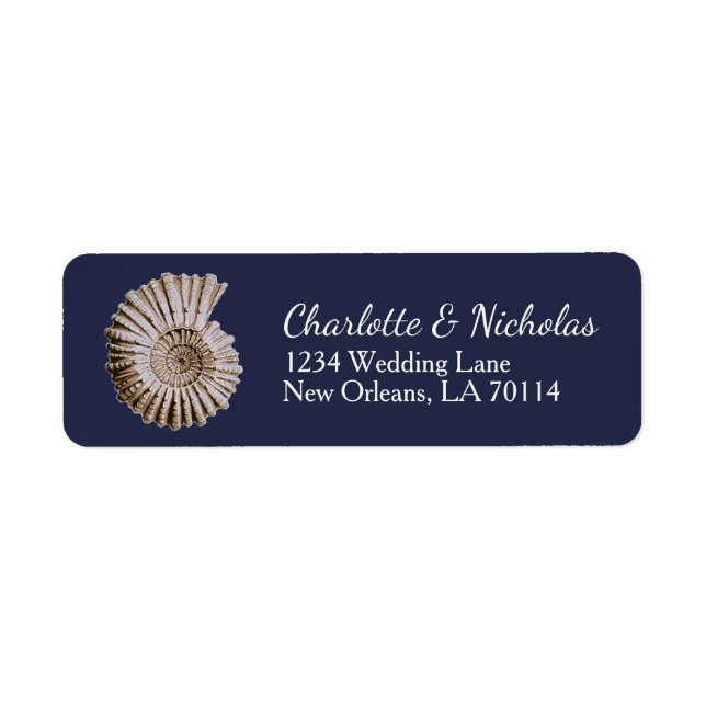 Elegant Nautical Beach Spiral Seashell Wedding (Vorne)