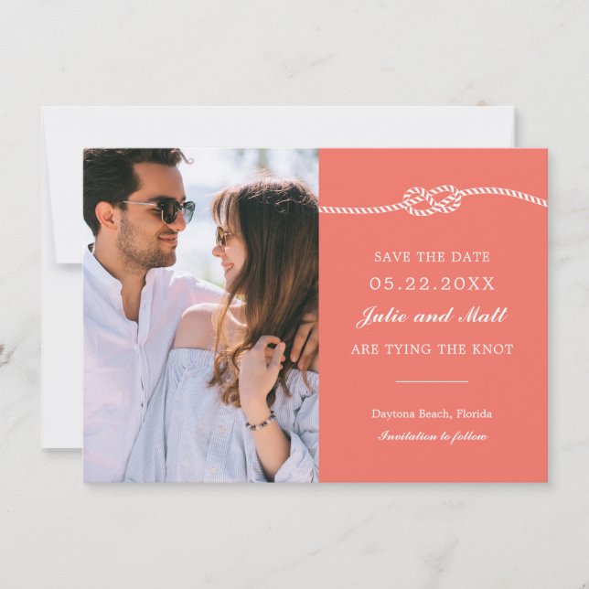 Elegant Nautical Knot Save the Date (Vorderseite)