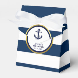 Elegant Nautical Navy Blue White Baby Shower Gesch Geschenkschachtel