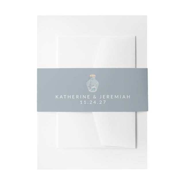 Elegant Nautical Seashell Moderne Hochzeit Einladungsbanderole (Vorderseite Beispiel)