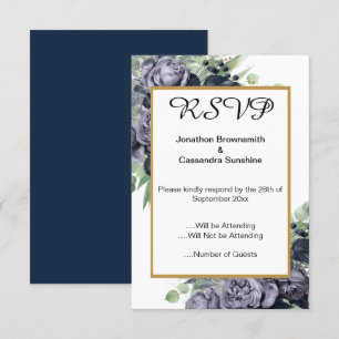ELEGANT NAVANT BLAUE GOLD EUCALYPTUS ROSE UAWG EINLADUNG