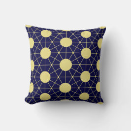 Elegant Navy and Gold Geometric Tile Pattern Kissen