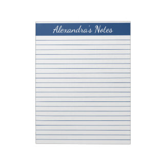 Elegant Navy Blue 8.5x11 Letter Size Personalisier Notizblock