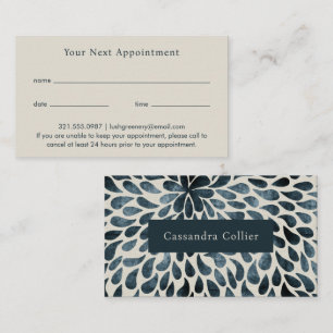Elegant Navy Blue Abstrakt Modern Terminkarte