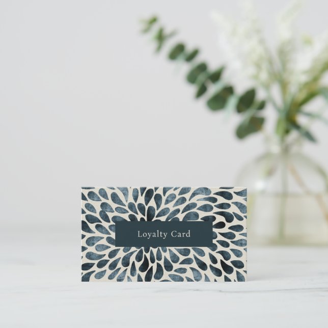 Elegant Navy Blue Abstrakt Modern Treuekarte (Stehend Vorderseite)
