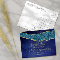 Elegant Navy Blue Agate Wedding speichern das Datu